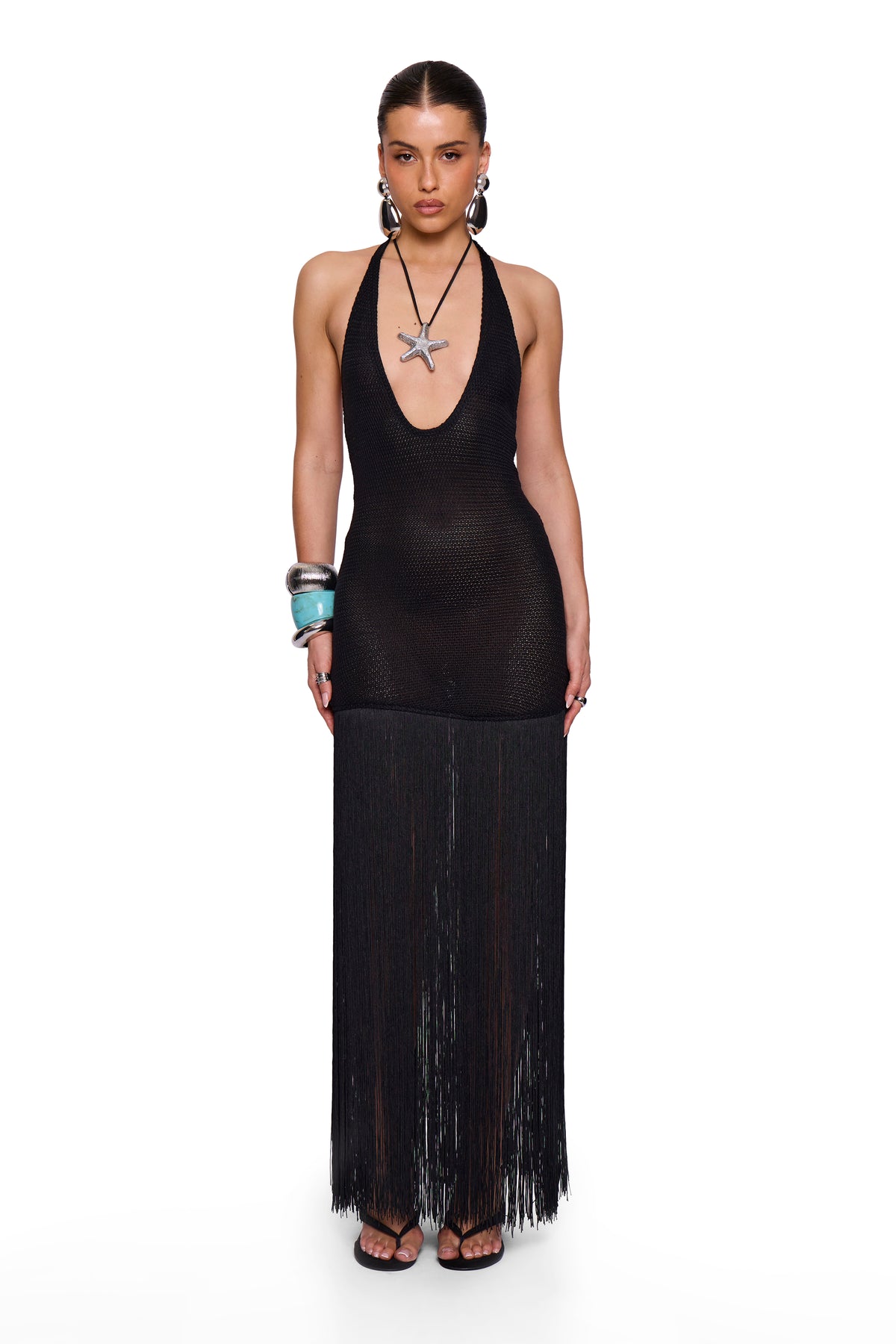 Black Fringed Dress