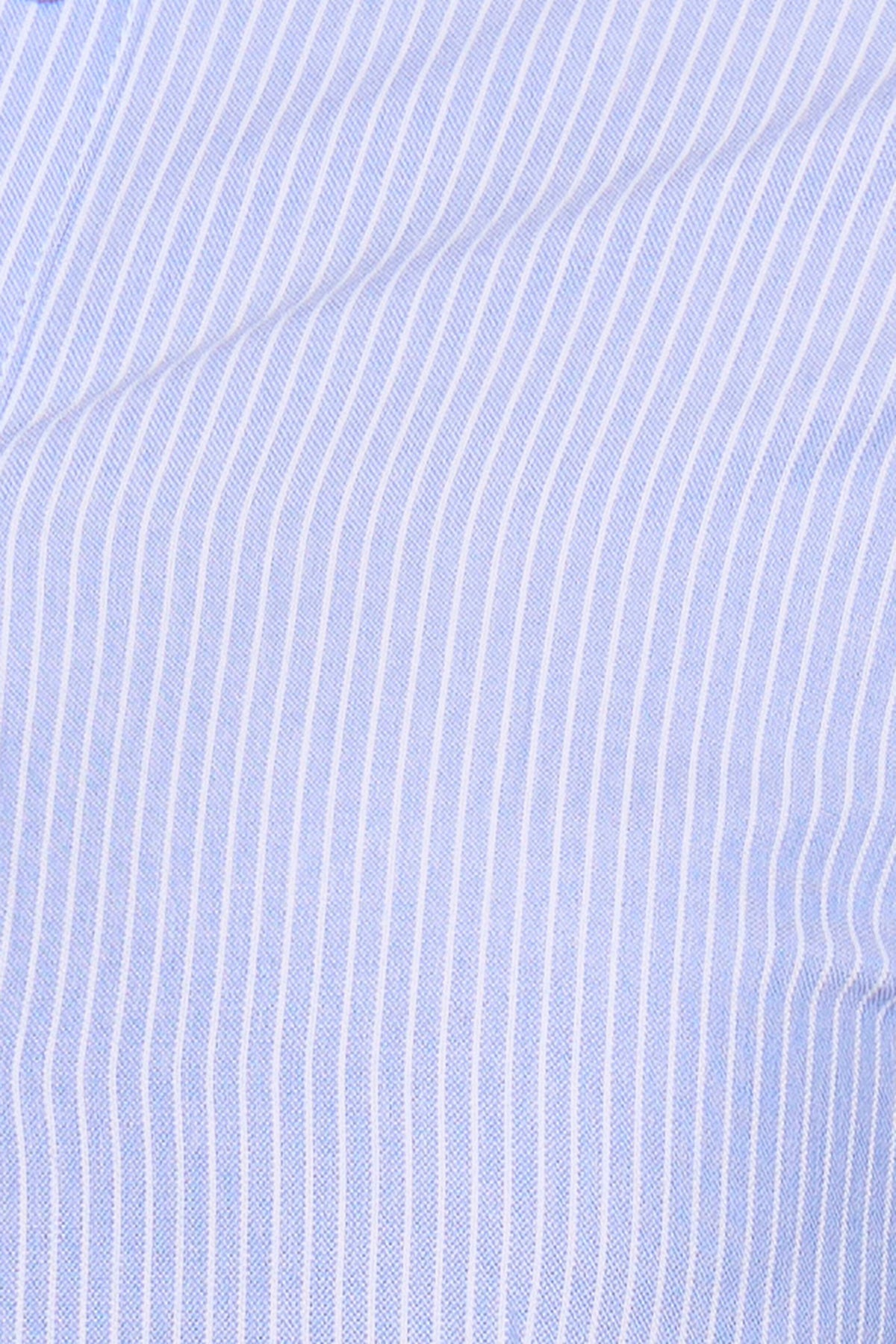 Blue Pinstripe Cinched Shirt