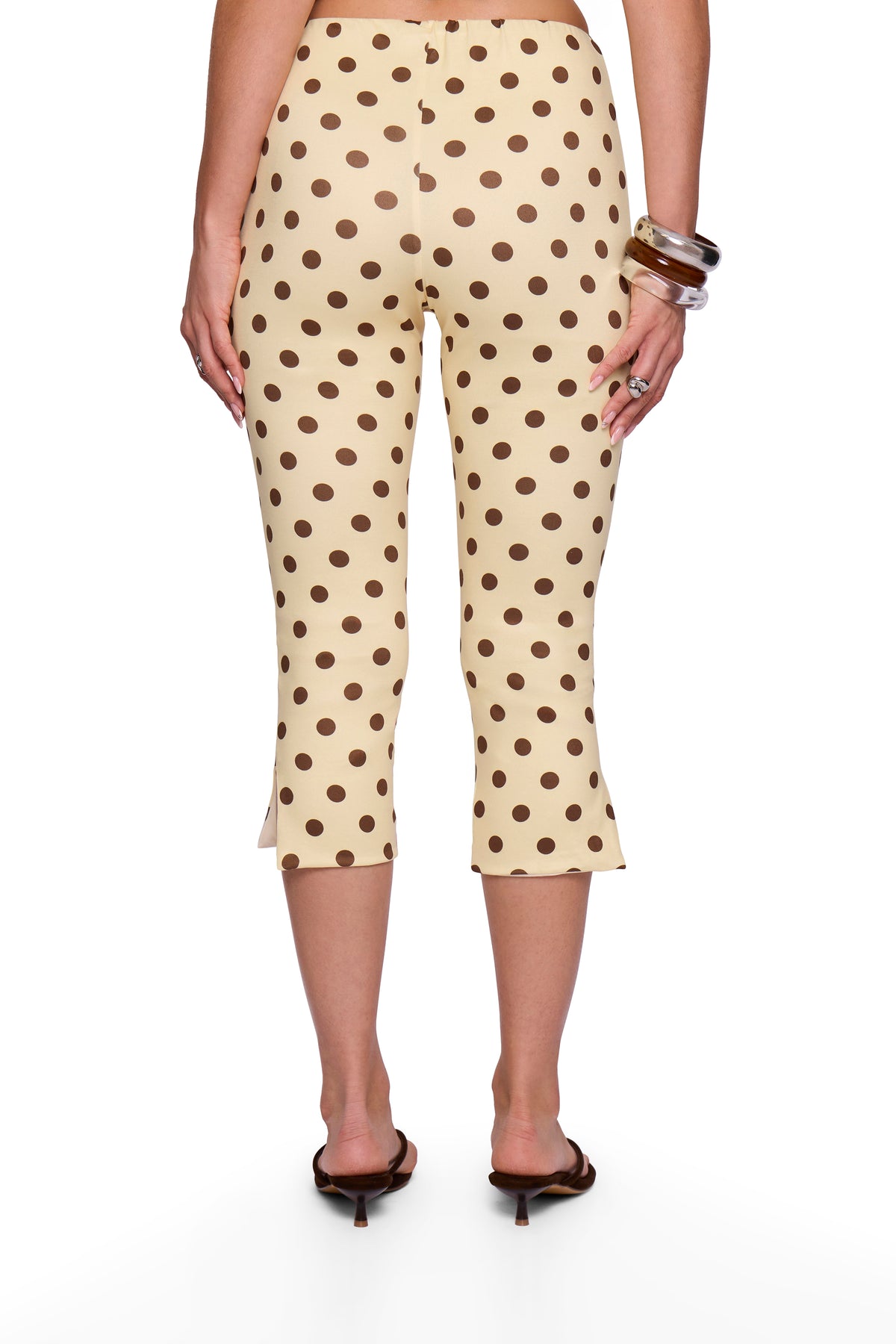 Butter Cream Polka Capri