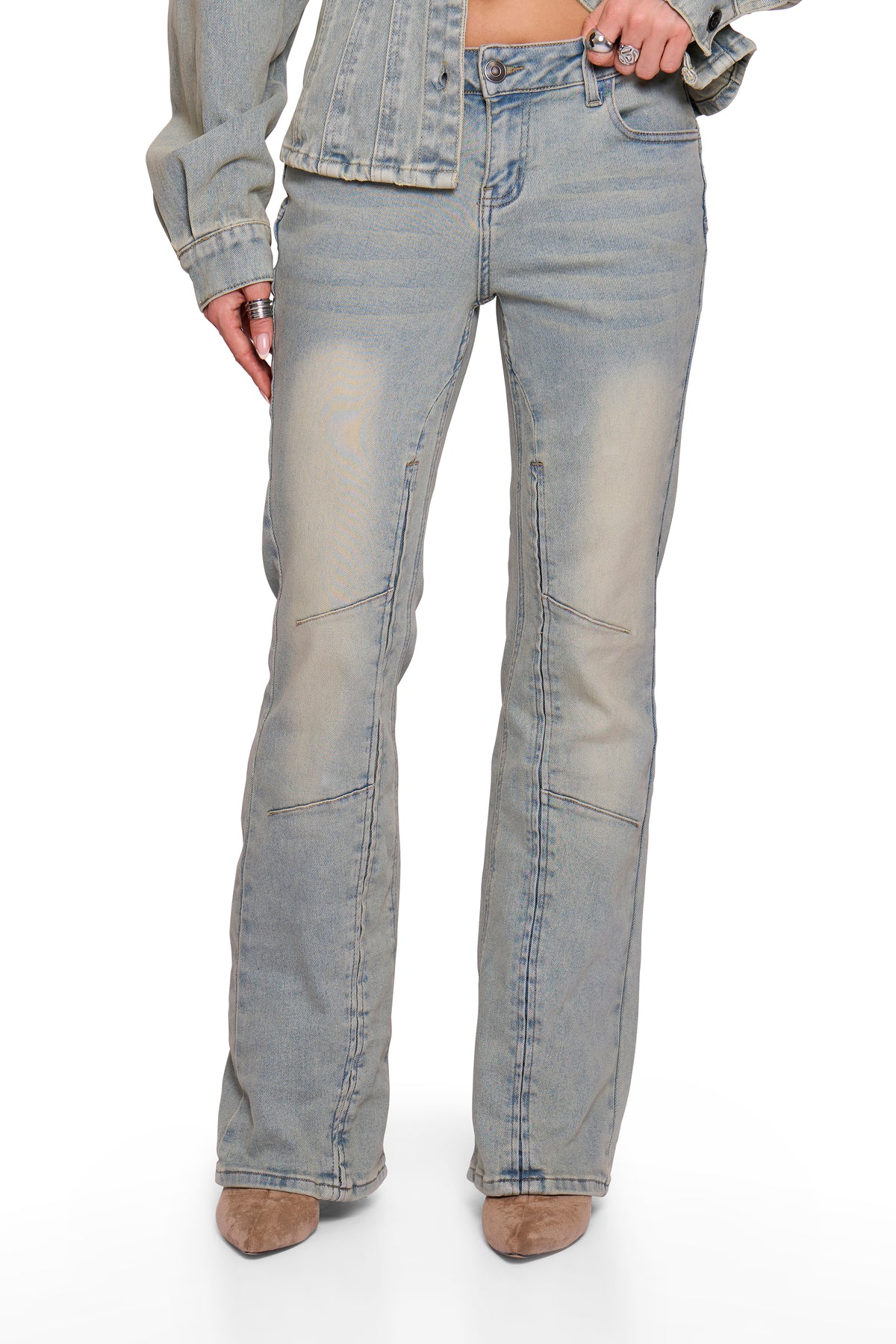 Blue Washed Denim Flare
