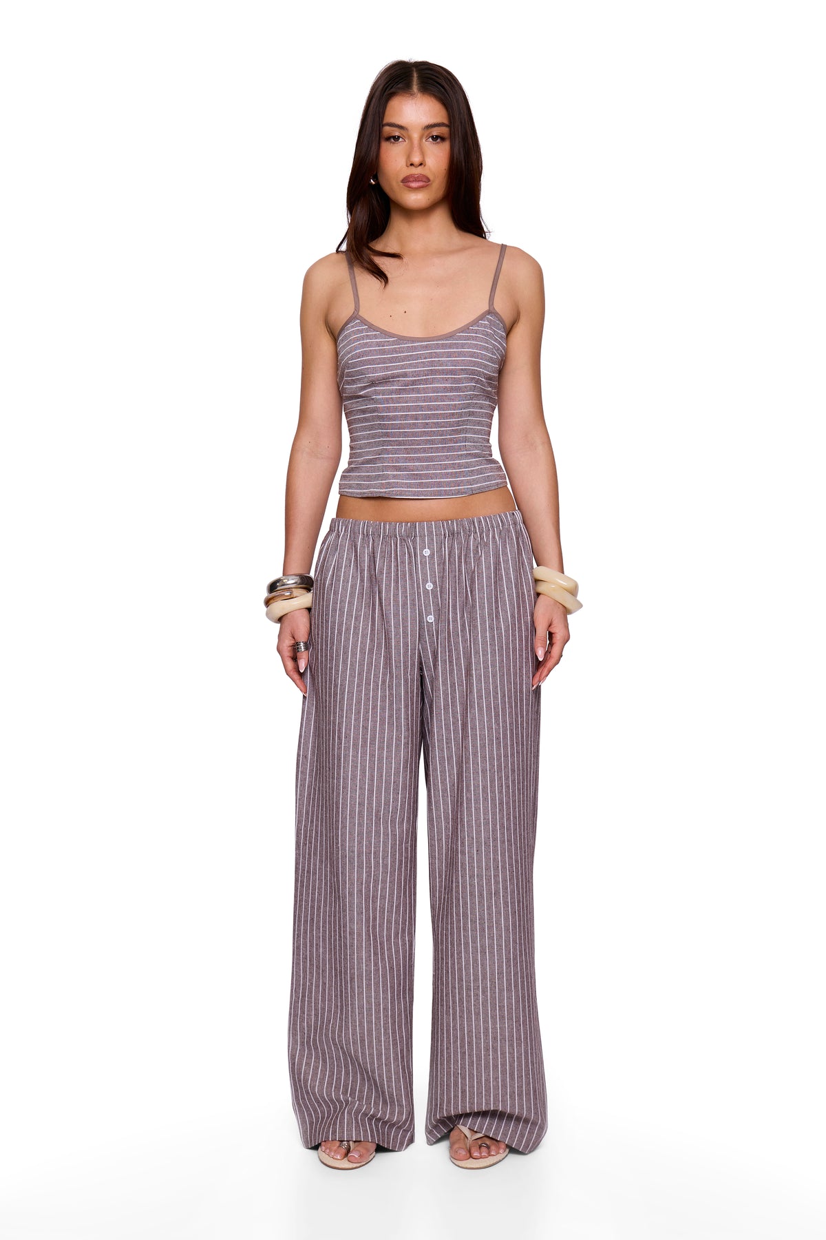 Brown Pinstripe Cami
