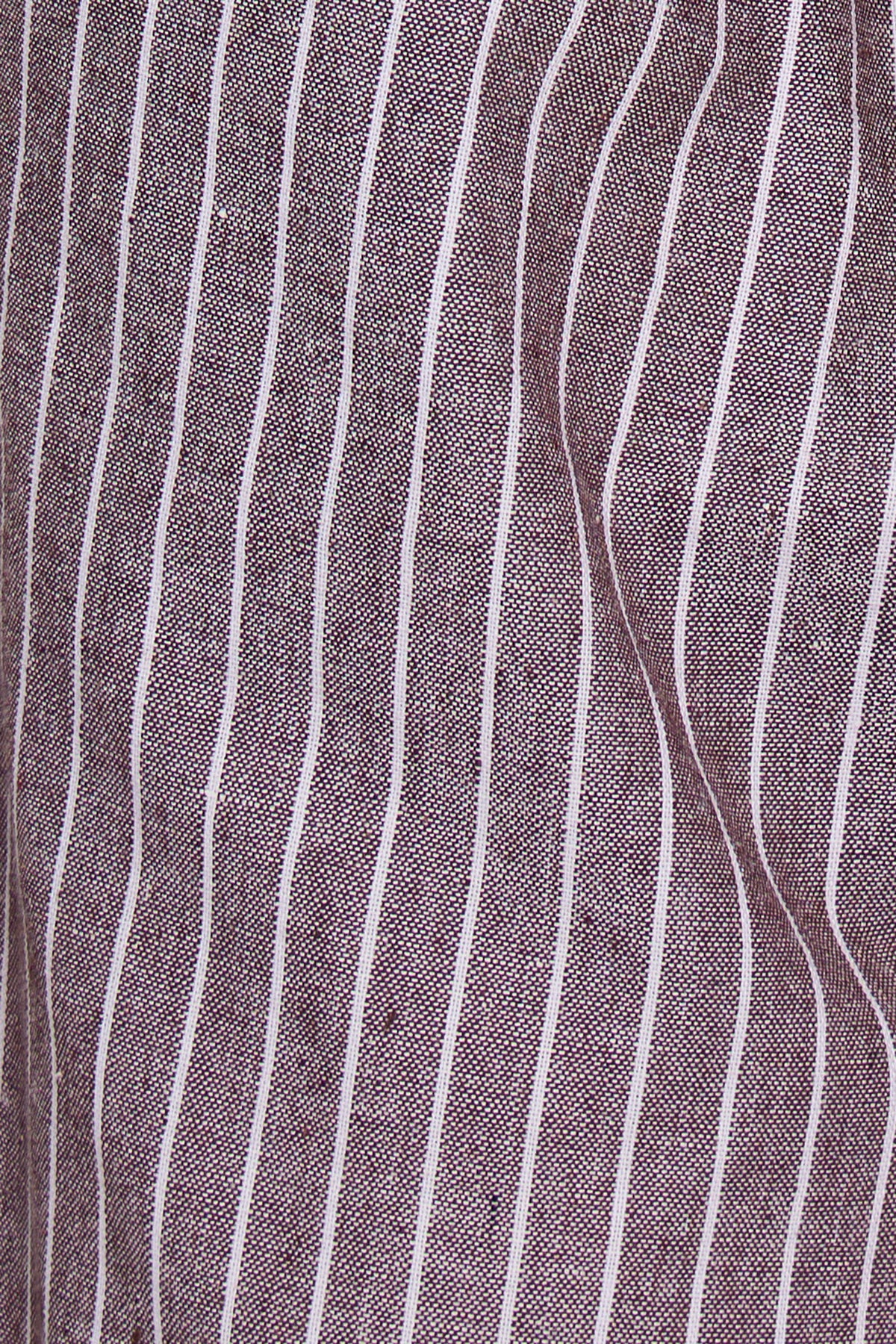 Brown Pinstripe Button Wide Trouser